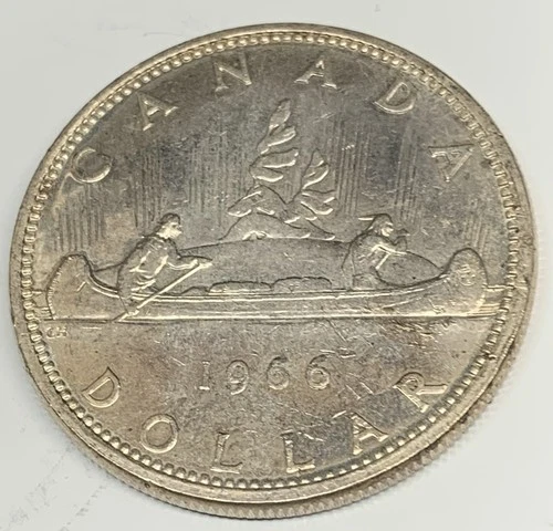 # C7188    CANADA  COIN,   ONE DOLLAR    1966   AU