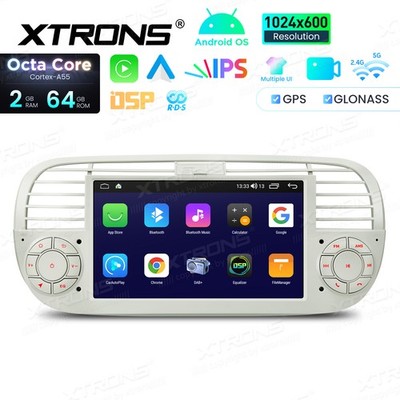 7'' Autoradio Für Fiat 500 Android 14 8-Core 2+64GB GPS Navi CarPlay WiFi RDS IPS
