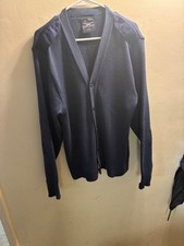 Military Blue Cardigan Sweater Made in USA 44L