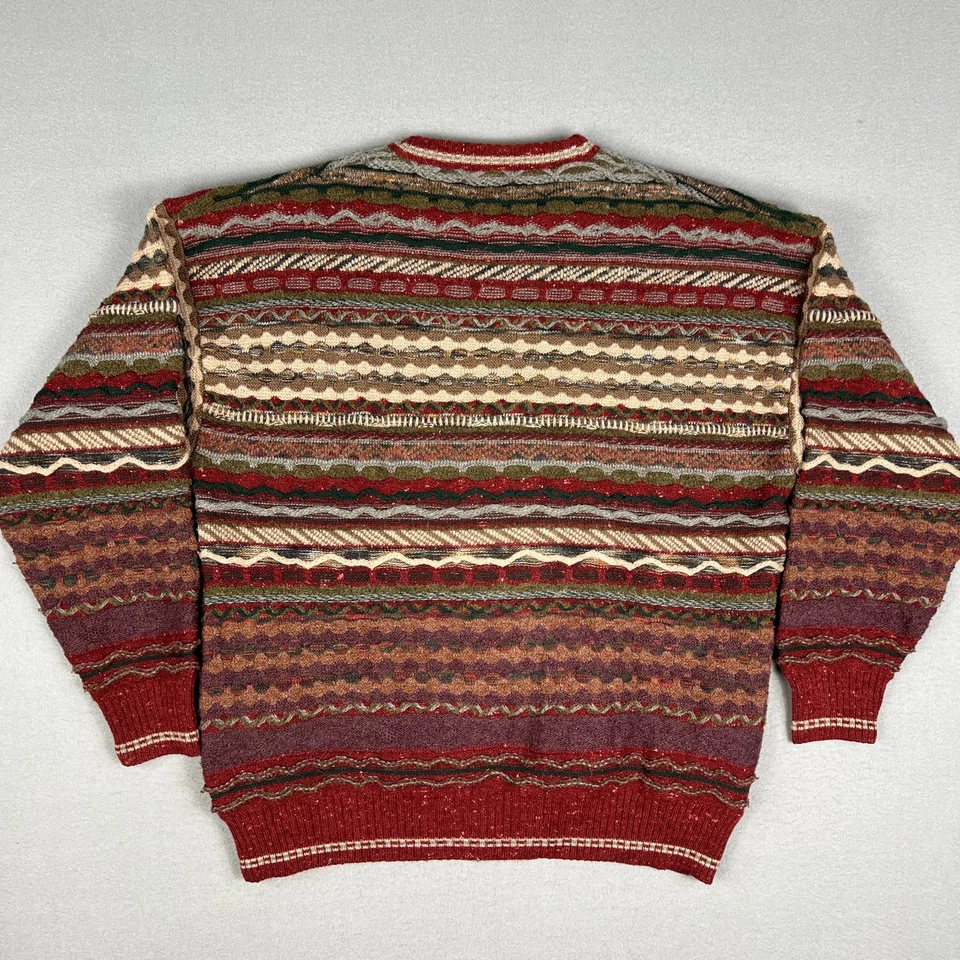 Suéter Texturizado Tejido 3D De Colección Para Hombres XL Norm Thompson Mezcla de Lana Texturizado Años 90 Italia Foto 2 de 4