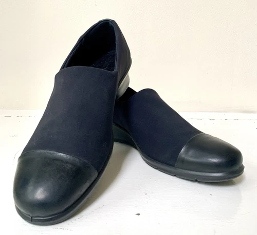 Mocassino ECCO Felicia con zeppa elasticizzato nero scarpa comoda antiscivolo GoreTex 9 5 US 40