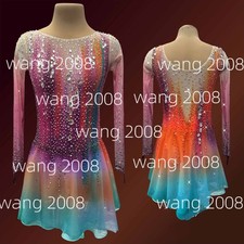Figure Skating Dress Ice Skating Dress Competition Fashion pink dyeing handmade