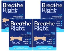 Breathe Right Nasal Strips Original Tan Small/Medium 4x 30ct (120 Strips)