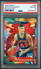 1993 FINEST REFRACTOR #100 BRAD DAUGHERTY PSA 8