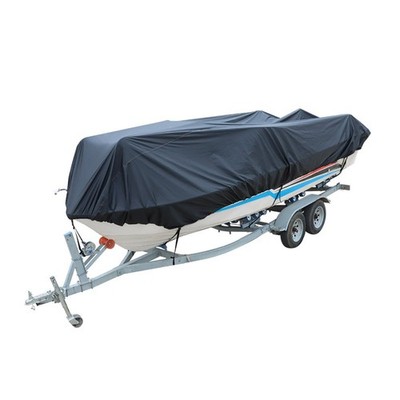 Black Fishing V-Hull  Runabout Boat Cover Waterproof Trailerable 14-16FT