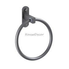 Grey Round Bathroom Hand Towel Ring Holder Wall Mounted Clothes Hanger Rack New