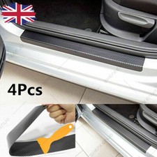 4Pcs Car Parts Door Sill Scuff Welcome Pedal Protect 3D Carbon Fiber Stickers
