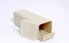 Vintage Tupperware Block Cheese Keeper Holder Tan 1696-3 Three Piece Storage Lid