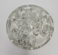 Vintage 13 hole 5" Clear Glass Flower Frog Floral Arrangements Unbranded EUC