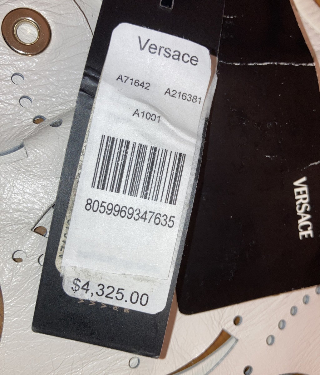 Retail $4325 Authentic NWT Versace White Leather Metal Women