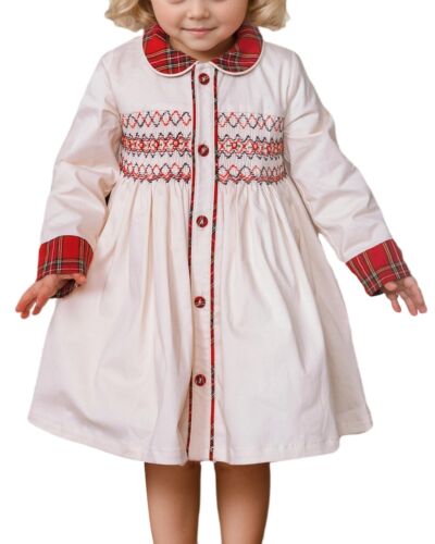 Toddler Smocked Dress Baby Girls' Clothing Long Sleeve Fall Dresses Family Ma...