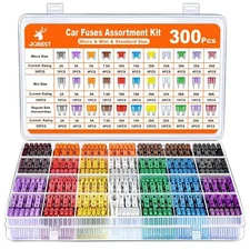 JOREST 300Pcs Car Fuse Assortment Kit, 160 Mini Blade Fuses Automotive + 90... 