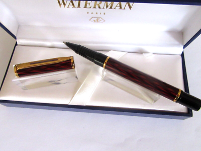 Stylo Waterman Laureat Vintage - Laque Marbré Rouge Et Noir, Neuf De Stock