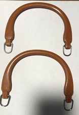 Set Of Two Hard Plastic Arched Purse Handles W/ Metal Hardware Sewing Crafts DIY