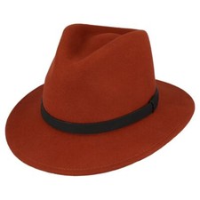 Fedora Felt Wool Hat Crushable with Leather Band Unisex High Quality Hat