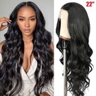 Long Black Wavy Wig for Women 22 Inch Women Realistic Wig for Daily Party Use