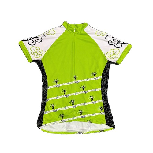 Terry Top Womens S Blue Print Cycling Jersey Short Sleeve 1/4 Zip
