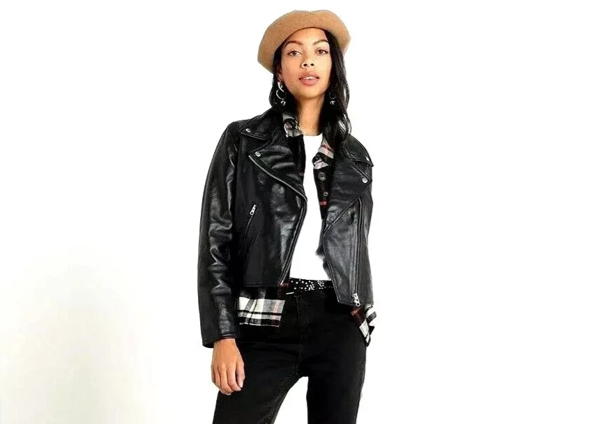 LEVI'S 100% AUTHENTIC LEATHER BIKER JACKET "CLEARANCE £79. " SIZE Medium - Image 3 of 4