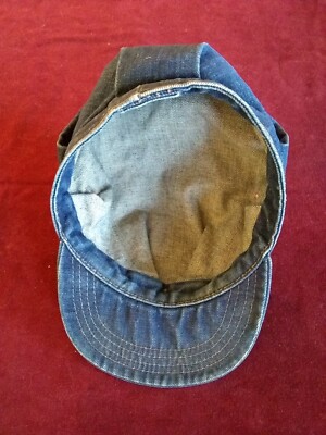 Rare Vintage Levi's Denim Hat 70's Orange Tab Conductor Hipster