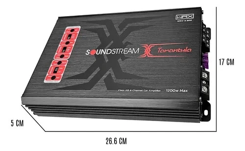 Soundstream WRX-4.300 Tarantula compact  4-Channel Class AB 1200W Car Amplifier - Image 3 of 4