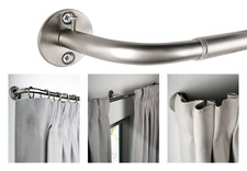 Gardinenstange 1-Lauf Wandmontage Verdunklung Farbe: Edelstahl-Optik