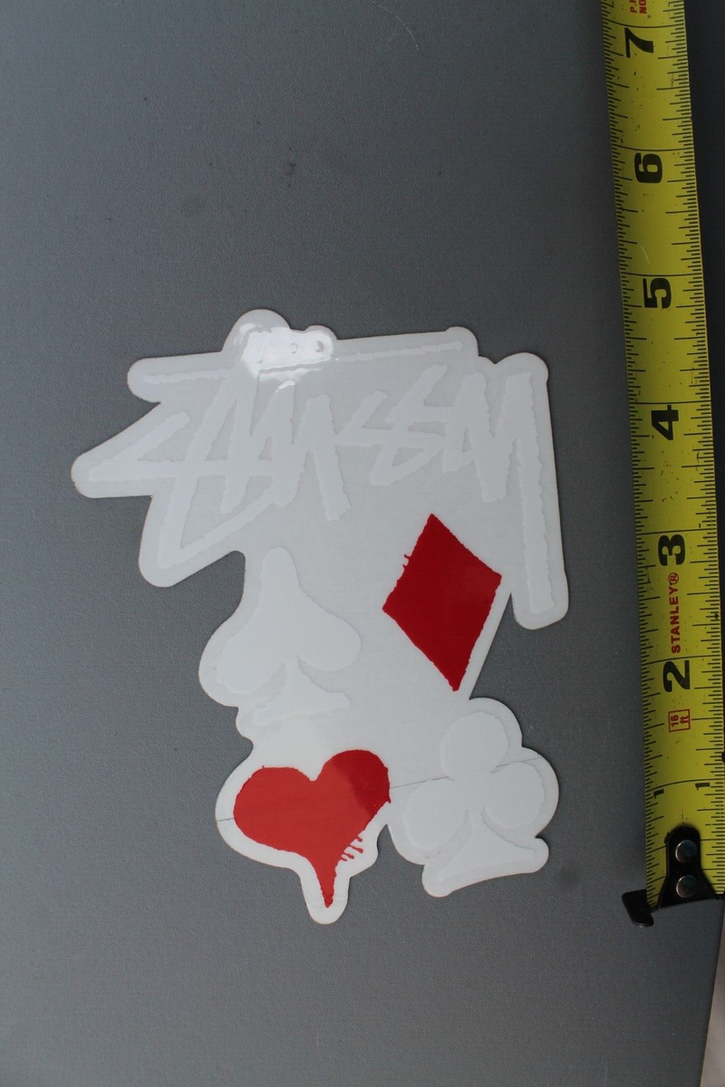 STUSSY Clothing Graffiti Joker Cards White Red Stu1 Vintage