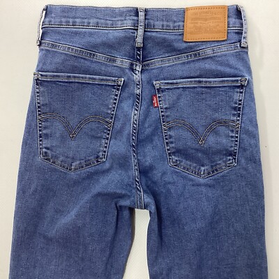 Damen Levis MILE HIGH SUPER SKINNY blau verwaschen Jeans Größe 8 W27 L30 (466C)