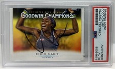 Coco Gauff Signed 2021 UD Goodwin Champions Card Autographed PSA DNA US OPEN
