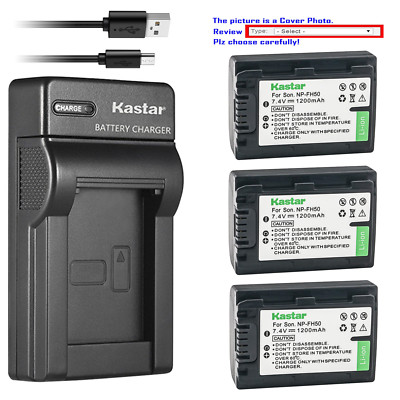 Kastar Battery Slim Charger for Sony NP-FH50 & DCR-DVD108 DCR-DVD109 DCR-DVD110