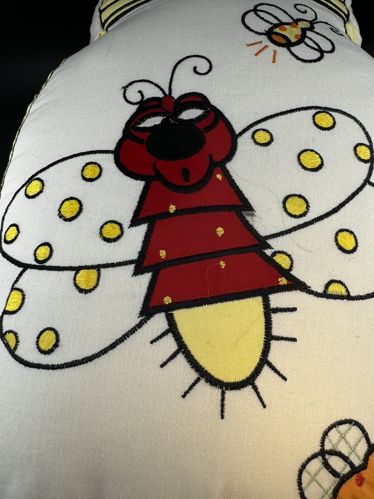 Super Cute Double Sided Firefly Lightening Bug Accent Pillow 16”