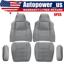 For 2002-2007 Ford F250 Front Perforated Leather Seat Cover Gray Cushion Pad For 2002-2007 Ford F250 Front Perforated Leather Seat Cover Gray Cushion Pad