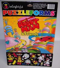 Robot Man Puzzleforms 30 Piece Puzzle 11"x 17" with Colorforms 1984 Sealed