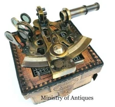 Designer Sextant Genuine Leather Box Nautical Navigation Collection Best Gift