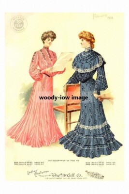 rp10634 - Damenmode von 1904 - ideal zum Einrahmen - Druck 6x4
