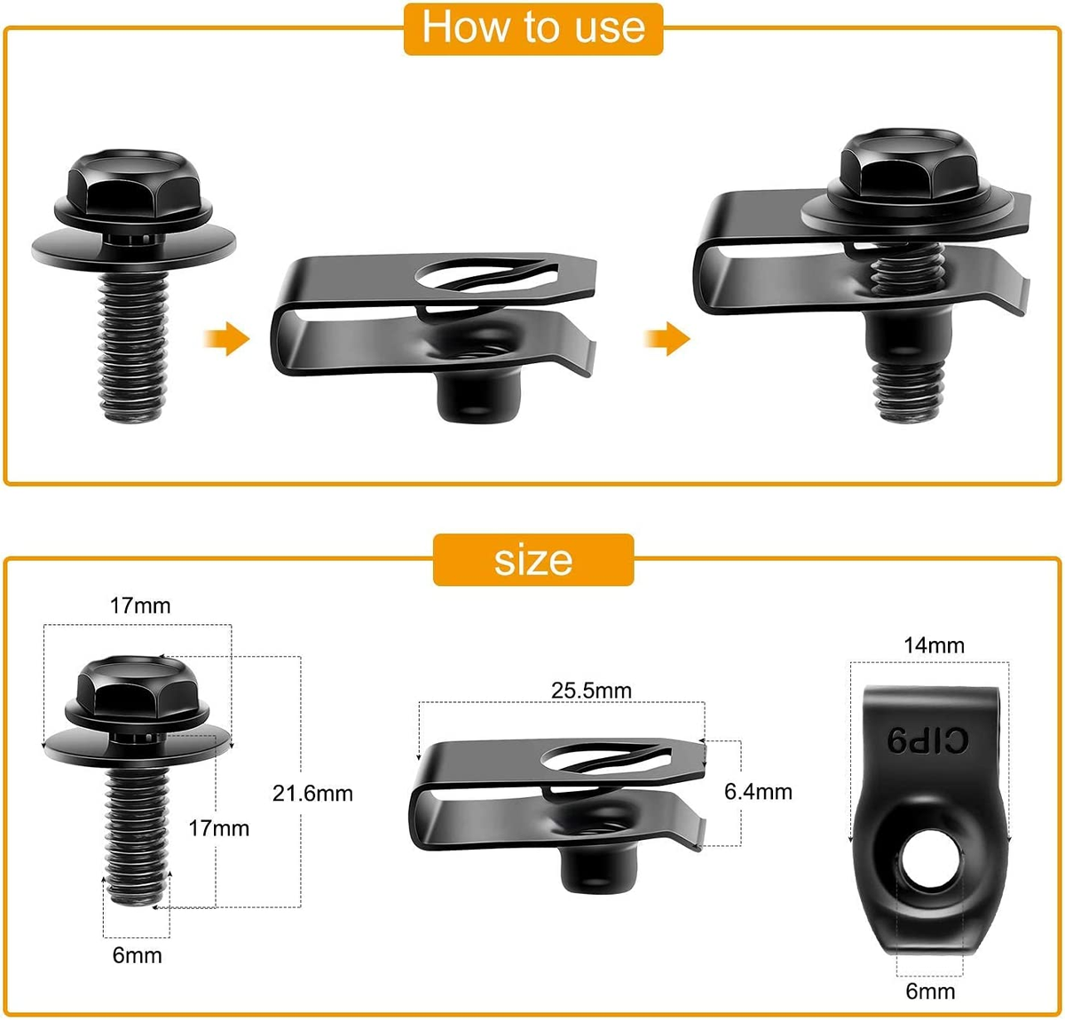 10/20/40/50 Uds 6mm 8mm Auto Parachoqu Sujetador Clip Agujero Remache Retenedor Empuje Cubierta Del Motor Puerta De Coche Cubierta De Parachoqu Sujetador Para Honda - AliExprs