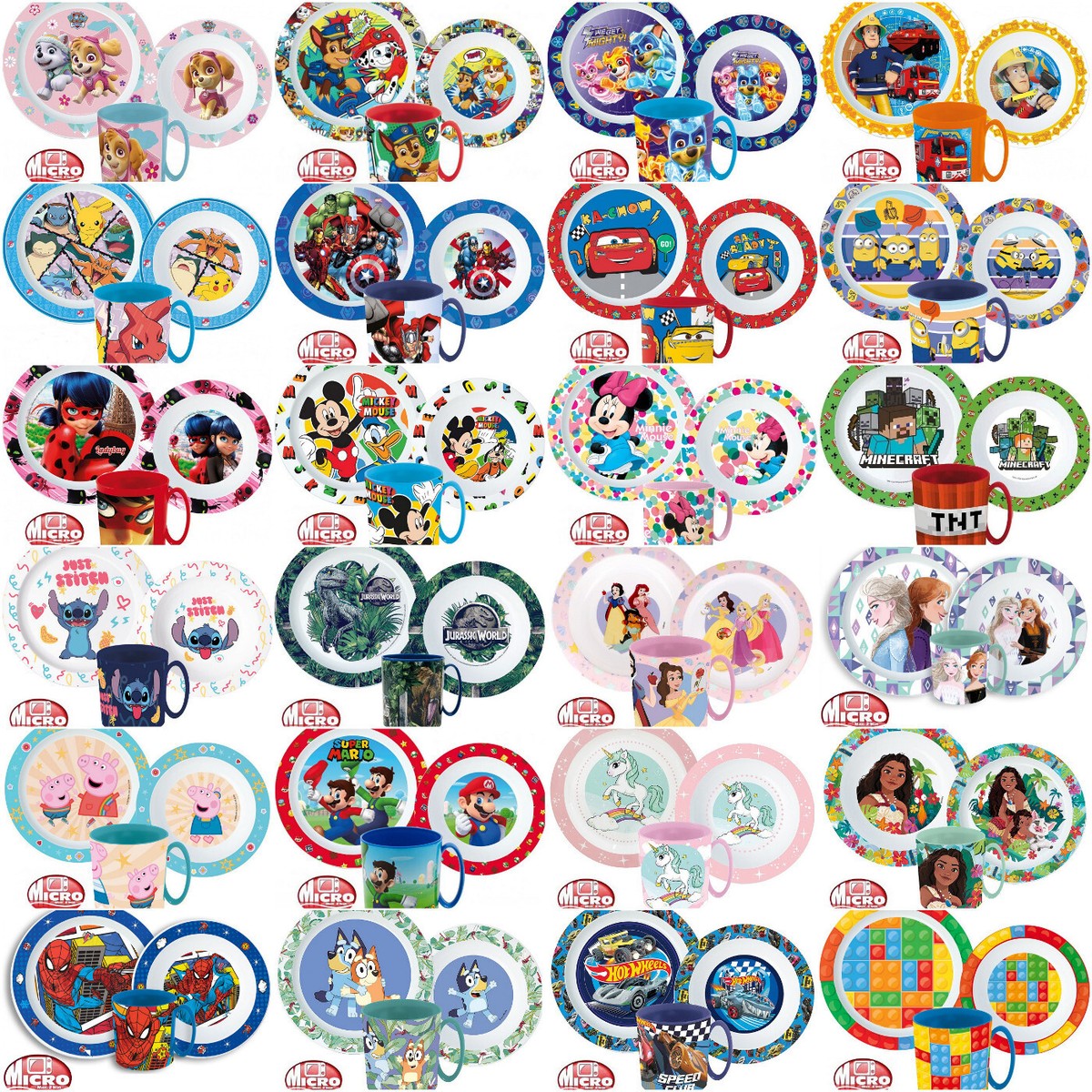 Kinder Geschirr Set Frühstücksset Mikrowelle Teller Schale Becher Disney Patrol