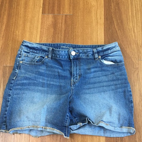 Maurices Jean Shorts Womens 16 Blue 