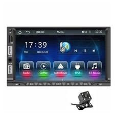 Double 2Din Car Stereo Radio Touch Screen MP5 Player For Carplay W/Free Camera