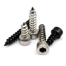 10/50pcs M2-M6 Allen Hex Hexagon Socket Cap Round Head Self Tapping Wood Screw