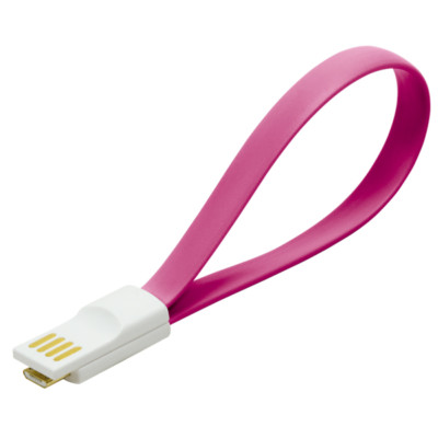 LogiLink Magnet USB 2.0 zu Micro-USB Kabel Armband Datenkabel Smartphone pink