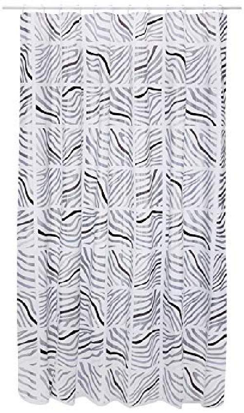 Spirella - Tenda in plastica Lifestyle - ZEBRANO Silver Black 18 1117796, Bianco