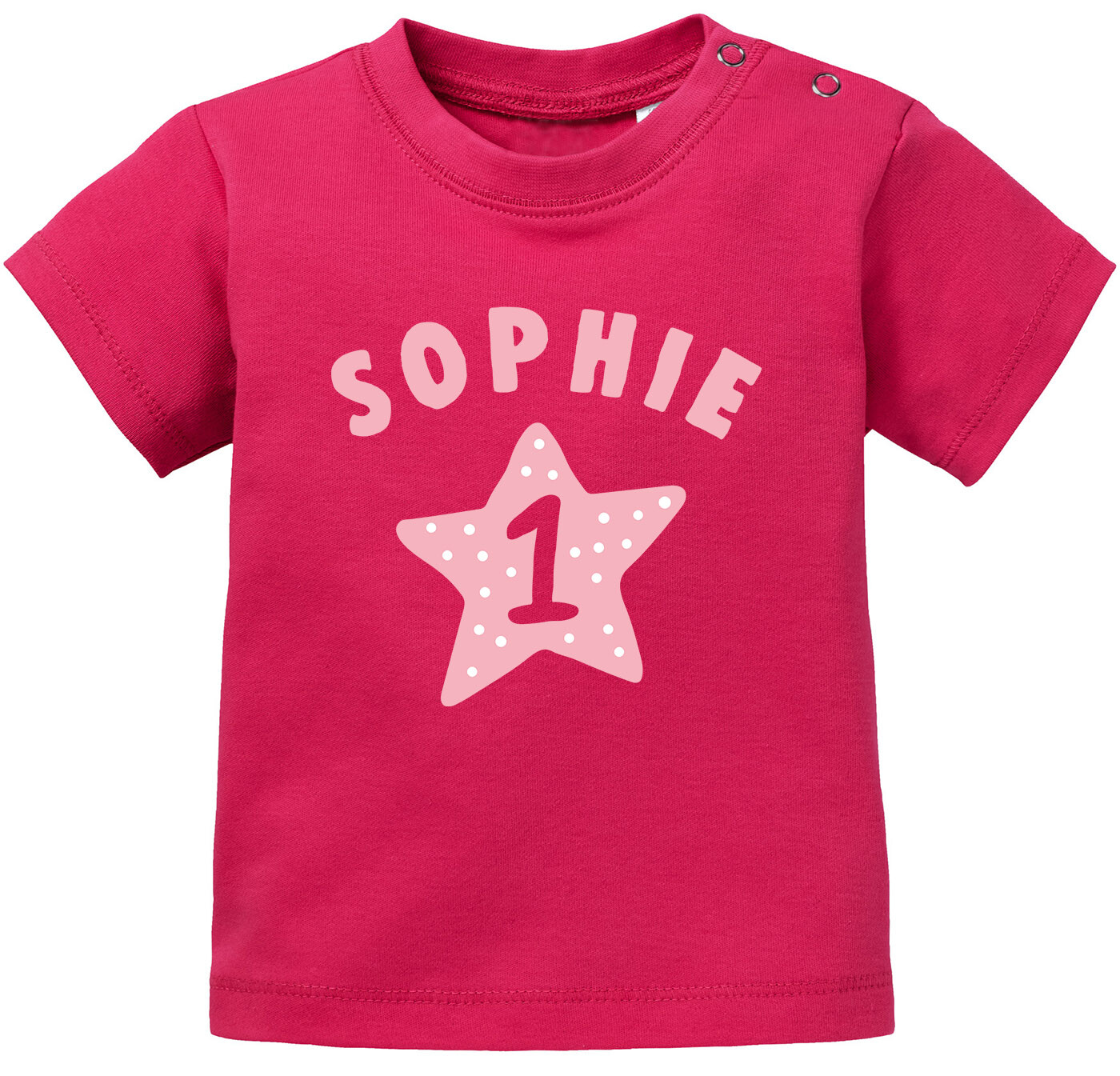 personalisiertes Baby TShirt Name und Zahl 1 zum ersten Geburtstag Motiv Stern eBay