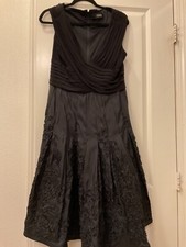 Adrianna Papell Black Chiffon/Taffeta Cocktail Dress Sz Approx 14