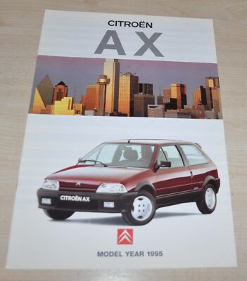 1995 Citroen AX Specification Brochure Prospekt Prospectus ENG Edition