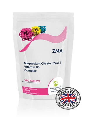 HEALTHY MOOD ZMA Magnesium Citrate Zinc Vitamin B6 Complex Tablets