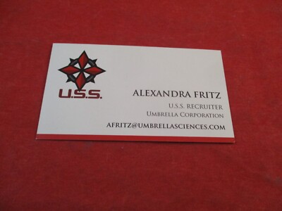 Umbrella Security Service (U.S.S.) Resident Evil PAX Promotional Business Card