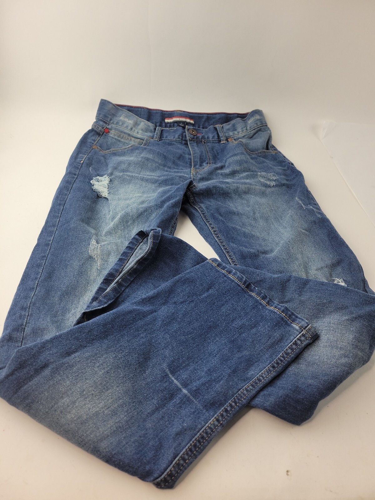 Tommy Hilfiger Girls  Distressed Jeans Boyfriend Denim Size 18 image 2