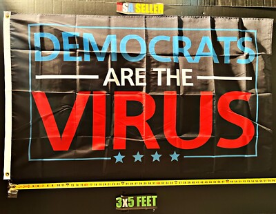 Donald Trump Flag FREE USA SHIP Democrats Virus Republican Desantis USA Sign 3x5