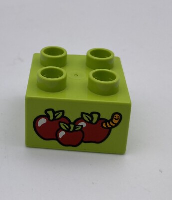 Lego Duplo Building Block Specialty Replacement Printed GREEN APPLES Worm