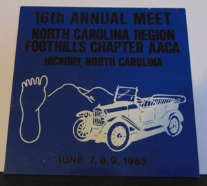 Vintage Dash Plaque Metal Car Show Sign North Carolina Hickory 1985 Aaca Ebay